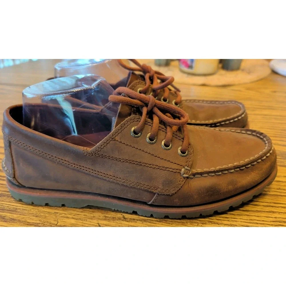 Men's‎ Sperry Top Sider 4-Eye Boat Shoes Brown Leather Size 8M Pre-Owned